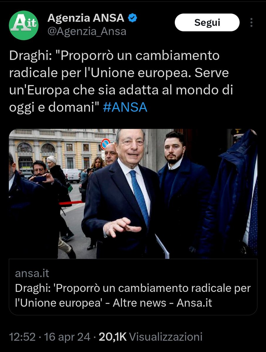 Risorgiamo's tweet photo. #FUTURO #ROSEO PER #TUTTI!
L' amico delle banche, come lo definiscono i GURUH ED I LORO ADEPTI, sta chiaramente dicendo che sarà l' #EUROPA A DOVERSI ADATTARE ALLA NUOVA NORMALITÀ E NON VICEVERSA!
BENTORNATI STATI SOVRANI!
#Draghi #Europa https://t.co/3T8nPCZouu