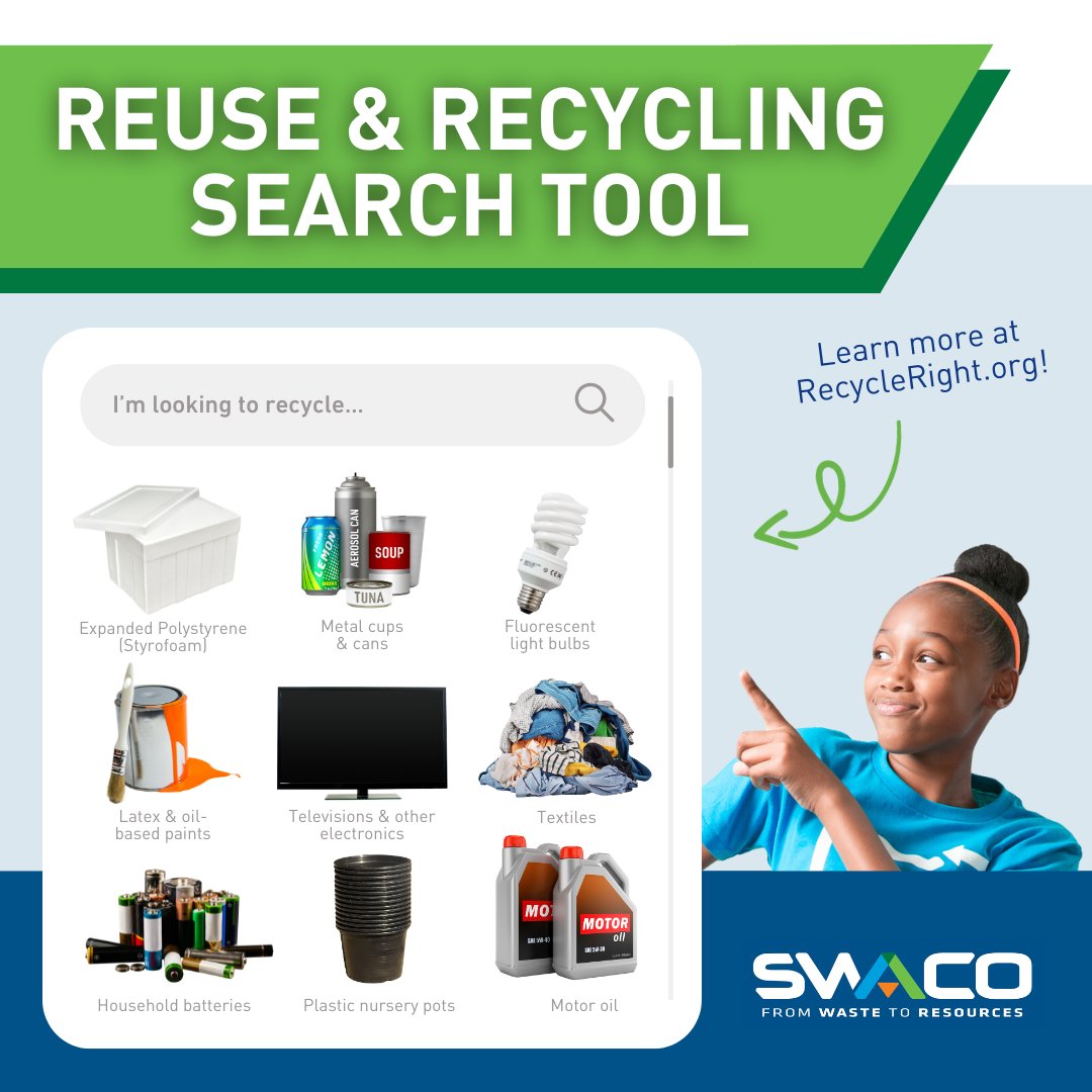 Say goodbye to feeling overwhelmed by recycling and say hello 👋to the #RecycleRight search tool 🔍! Find out how to properly dispose of items from the garage, garden, inside your home, and more! Check out RecycleRight.org to learn more. ♻️ #EarthMonth #LiveWorkPlay
