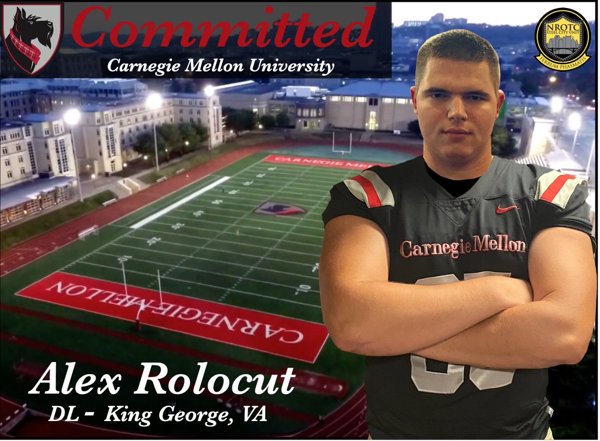 Proud to Announce that I will be playing Football and studying Mechanical Engineering at Carnegie Mellon. I can’t thank @CoachRyanLarsen, @CoachGibboney @Coach_Kay19 @RaulMontalvo_ enough for helping me through the entire process, and my parents for everything. This is Home!
