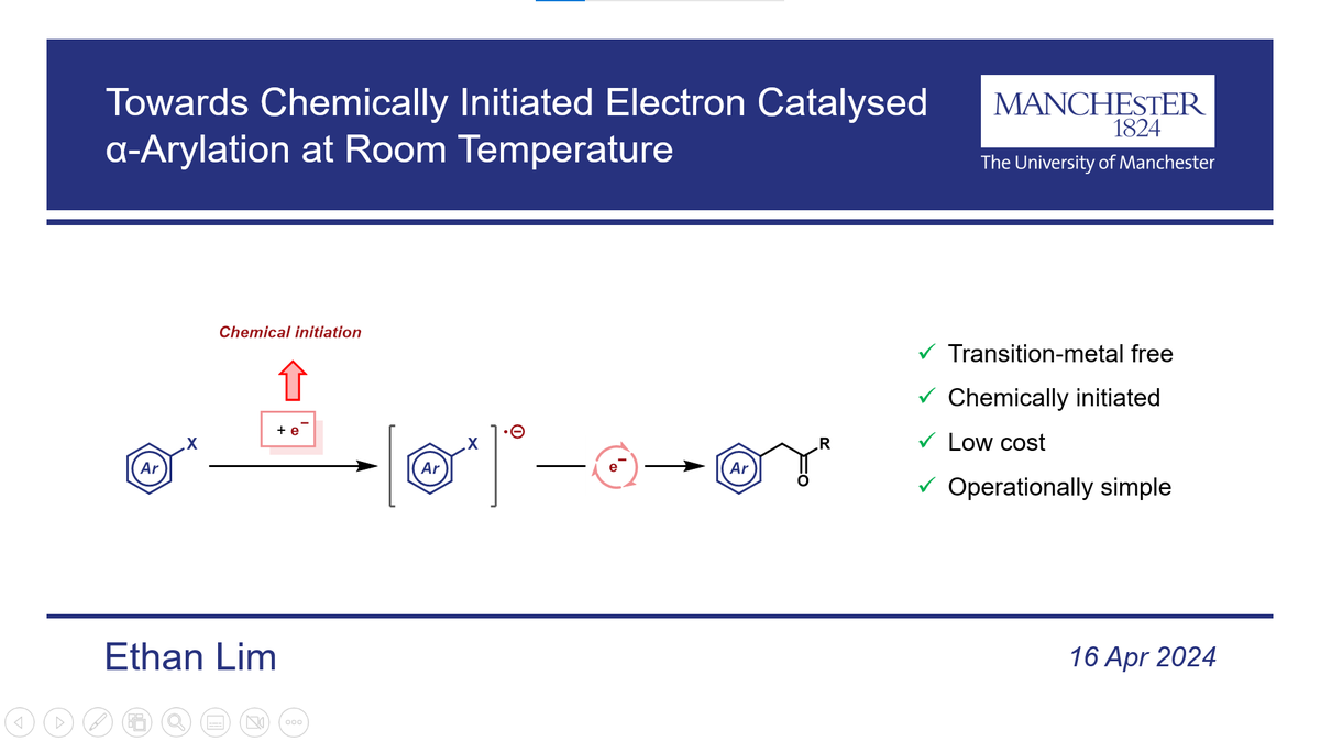 Integrated CATalysis (iCAT) CDT (@icat_cdt) on Twitter photo Also representing #iCAT, Ethan Lim from <a href="/JamesLabChem/">James Group</a>, discussed the interesting topic of room temperature electron-catalysed α-arylation. Great work!
#EPSRC #CDT Also representing #iCAT, Ethan Lim from <a href="/JamesLabChem/">James Group</a>, discussed the interesting topic of room temperature electron-catalysed α-arylation. Great work!
#EPSRC #CDT