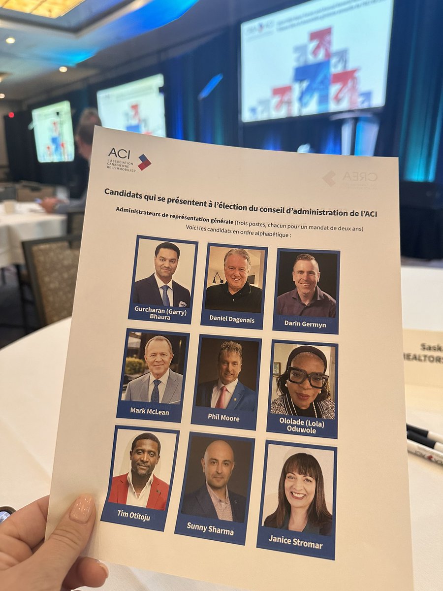 Ready for the @CREA_ACI AGM so we can vote for @SaskREALTORS’s @TimOtitoju of #yqr. Adding a bit more Saskatchewan is always a good thing.