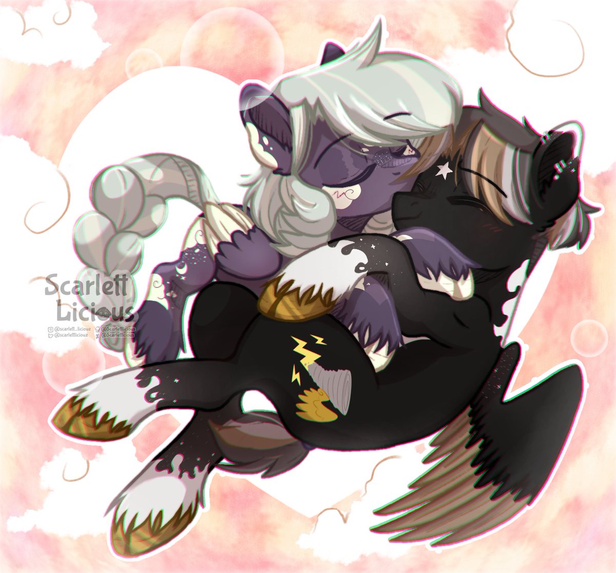 scarlettliciouz's tweet photo. A lil cute drawing i made of my sona kissing my friend sona <3 also, another base credit by NeuroBases. (Tbh, they got tons of base that gives me an idea to draw pony so i might use it often)

#MLP #ocxsona #pony #ship #doodle https://t.co/aOAntW8BBh