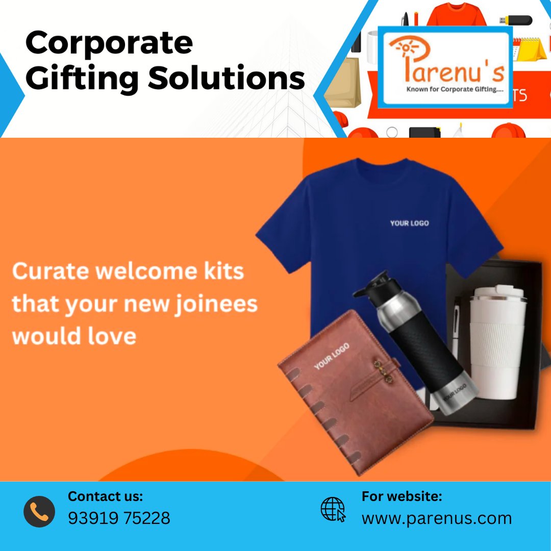 New Joinee Welcome Kit — Make a strong first impression. Make a new joiner feel like part of the team & appreciated. Get Unique Corporate Promotional Gifts 

Call for Details : 9391975228

#parenus #corporategifting #employeebenefits #gifts #corporate #newjoinee #fresherjobs