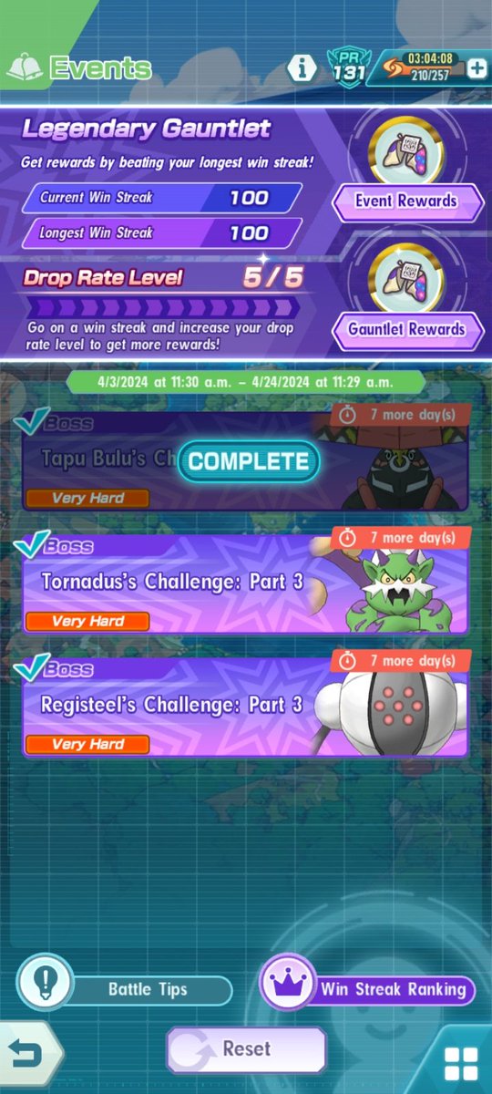 I WASN'T PLANNING BUT....!! 🥹🥹😭

I am so incredibly happy for getting to 100 win streaks in the LG with TORNADUS in it 😭. Gonna get myself a treat to celebrate!
#pokemonmasters