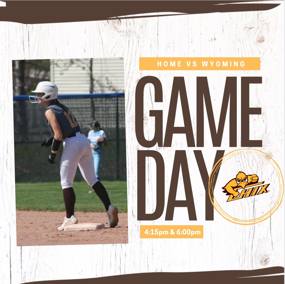 chix_softball's tweet photo. 🐥 GAMEDAY 🐥

@ Home vs Wyoming

4:15 &amp; 6pm https://t.co/HkCSfVFe8N