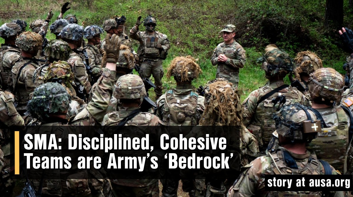 .@USArmySMA: Disciplined, Cohesive Teams are Army’s ‘Bedrock’ Weimer Says Service Must Ensure Standards are Clear, Focused #ReadMore: loom.ly/8EORCbw #standards #sma #USArmy #discipline #clear #teams