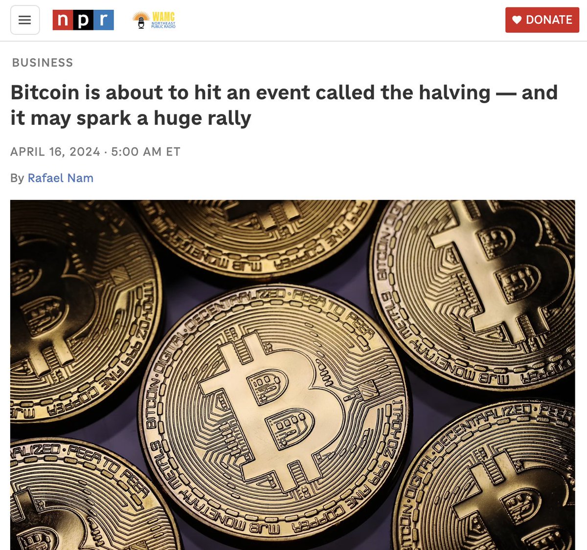 BitcoinMagazine's tweet photo. The #Bitcoin halving is NOT priced in 👏 https://t.co/dBUTUBN0eo