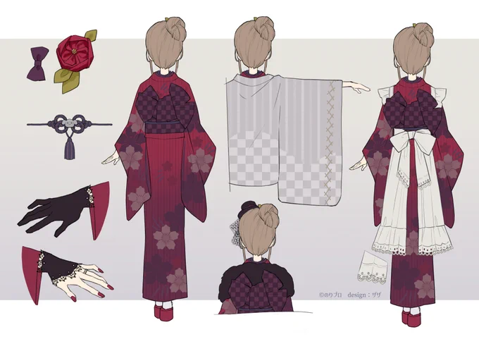 おしらせです! 佃煮のりお先生()の和服衣装をデザイン担当させていただきました! 仕上げはカンザリン先生()です!とっても美しい…! さらに色気を増したのりお先生をよろしくお願いします #佃煮のりお生誕祭 