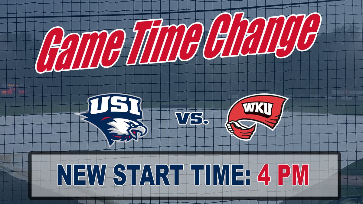 𝗨𝗦𝗜 𝗕𝗮𝘀𝗲𝗯𝗮𝗹𝗹 𝗠𝗼𝘃𝗲𝘀 𝗨𝗽 𝗦𝘁𝗮𝗿𝘁 𝗧𝗶𝗺𝗲!⚾️🦅🕓 With the forecast of rain this evening, @USIBaseball is moving up the start time vs. @WKU_Baseball to 4PM. #GoUSIEagles #OVCit