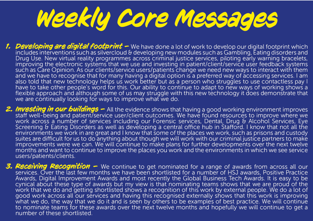 Here are this week's core messages 👇