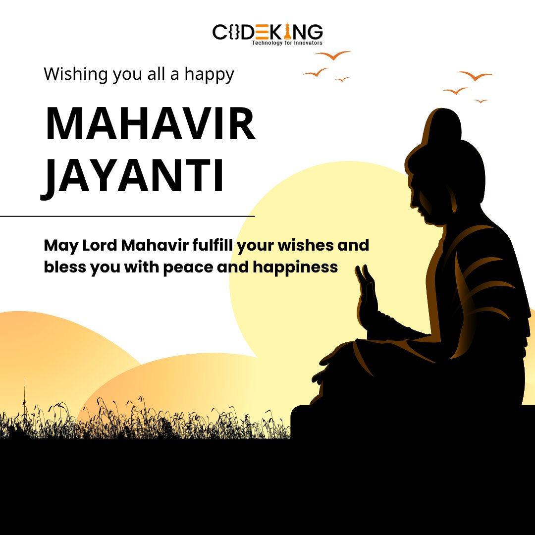 Celebrating the light of wisdom and compassion on this auspicious day of Mahavir Jayanti! May peace and joy fill your heart. Happy Mahavir Jayanti! 🌟🙏
.
.
#happymahavirjayanti2024 #mahavirjayanti2024 #lordmahavir #principles #lessonsforlife #peace #peacemaker #codeking