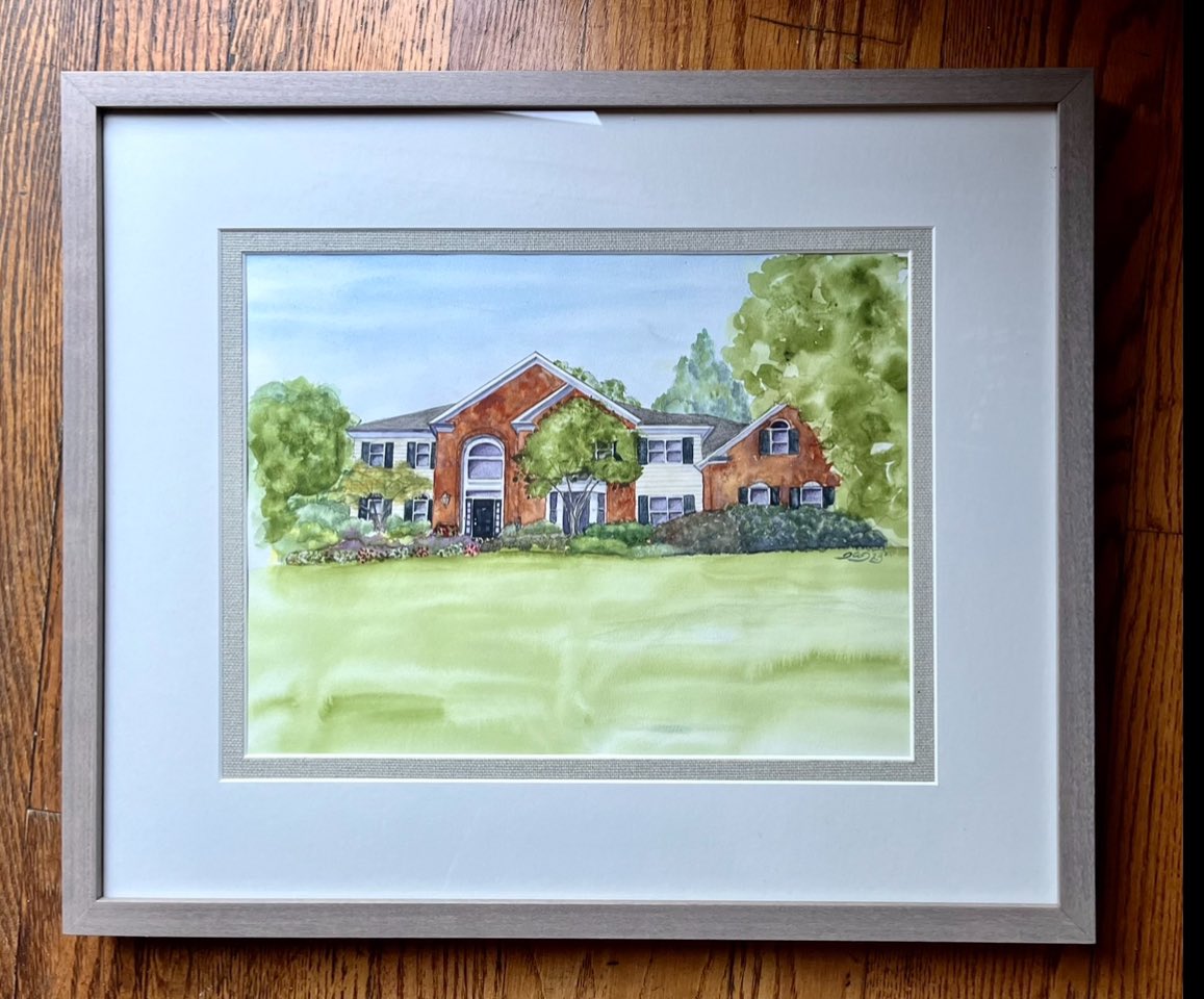 JuxtaposeGaller's tweet photo. Custom Watercolor House Portraits make a great Mother’s Day gift. One look at the home she raised her family will trigger precious memories. Contact us for details 🏡 💕 🎨 #homesweethome #homeiswheretheheartis #house #housebeautiful #home #homepainting #houseportrait #memories https://t.co/SoC1VaP8x3