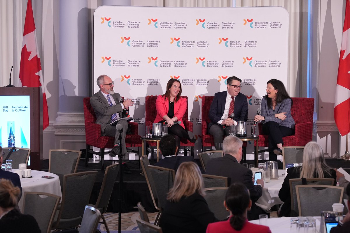 Engaging panel today with political thought leaders @TylerMeredith, @kathleenmonk and @KatlynHarrison, discussing the current political climate, key policy issues for Canadian businesses, and the next federal election. #CCCHillDay #cdnpoli #cdnecon #Budget2024