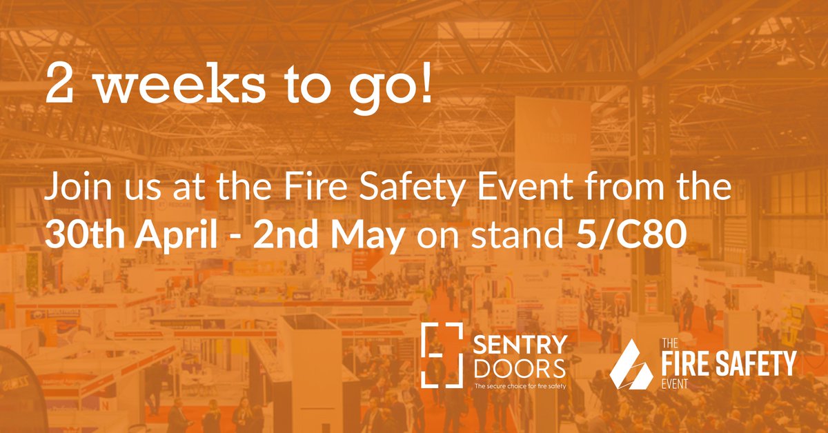 2 weeks to go until the <a href="/FireSafetyEvent/">Fire Safety Events</a> 2024. 

We can't wait to meet with like-minded individuals for the UK's largest fire safety event of the year.

Visit us on stand 5/C80 on the 30th April - 2nd May.

Register your place now: rfg.circdata.com/publish/TSSES2…

#FSE2024 #firedoors