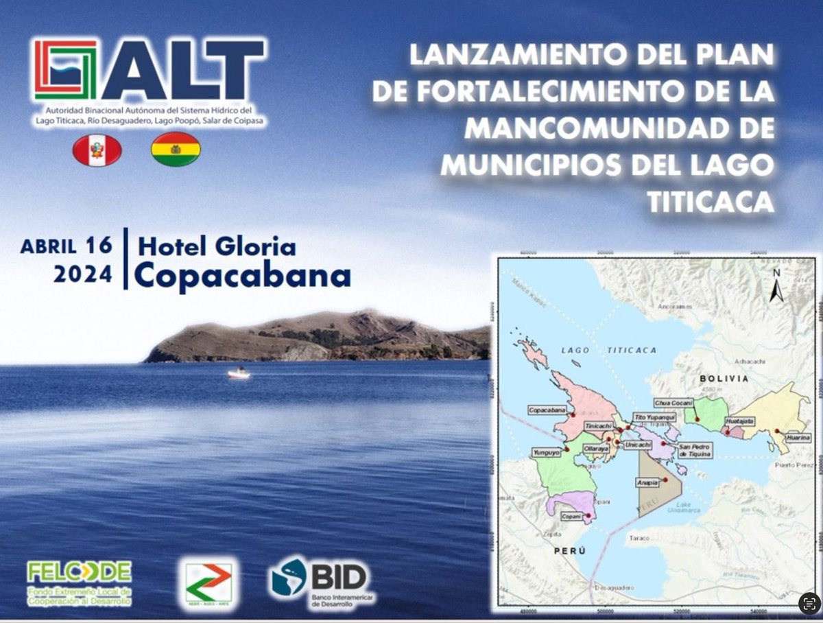LiamBeastXX's tweet photo. Hoy presentamos, junto a @ALTPeruBolivia @FELCODE y el BID el Plan de Fortalecimiento de la Mancomunidad Binacional de Municipios del Titicaca, que da continuidad a los trabajos que desde 2021 venimos realizando en el lago con @EUROsociAL_ y @ADELANTE_UE_ALC @SocialnetAEBR https://t.co/uFTZ9apTqS