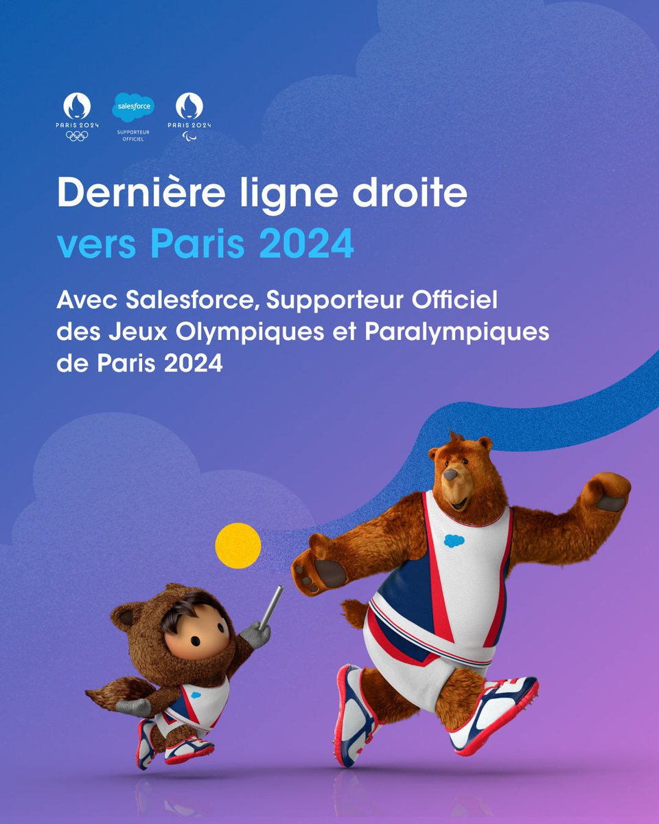 Salesforce est fier d'être le Supporteur Officiel de #Paris2024 🇫🇷, collaborant depuis 2 ans pour une expérience sans accroc, connectant fans et événement grâce à une plateforme unique et personnalisée ! 🌟 Découvrez-en plus ici ➡️ urlz.fr/nmze #Salesforce #Athlètes