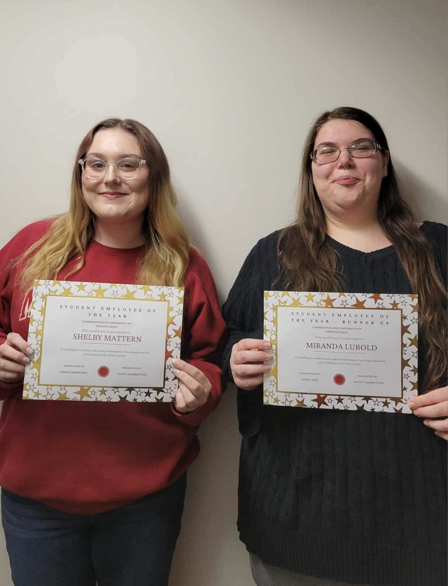 Congratulations to Shelby Mattern on winning Employee of the Year! Plus, congratulations to Miranda Lubold for being the runner up for Student Employee of the Year. Way to go girls! You deserve it! Thank you so much for all you do for the Mansfield campus. #GoMounties #loveMU