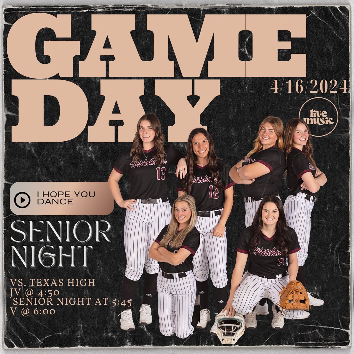 Whitehouse Softball (@whstx_softball) on Twitter photo COME OUT TONIGHT AS WE CELEBRATE THESE 6 SENIORS!! 🎉🎉
BE LOUD AND HAVE SOME FUN IN THE STANDS WHILE WE STAND ON BUSINESS FOR OUR LAST HOME DISTRICT GAME!! 🧍🏼♀️🔛💼
#WTDT #AMBITION <a href="/BrandonOSports/">Brandon Ogden</a> <a href="/WHSTX_Athletics/">Whitehouse Athletics</a> COME OUT TONIGHT AS WE CELEBRATE THESE 6 SENIORS!! 🎉🎉
BE LOUD AND HAVE SOME FUN IN THE STANDS WHILE WE STAND ON BUSINESS FOR OUR LAST HOME DISTRICT GAME!! 🧍🏼♀️🔛💼
#WTDT #AMBITION <a href="/BrandonOSports/">Brandon Ogden</a> <a href="/WHSTX_Athletics/">Whitehouse Athletics</a>
