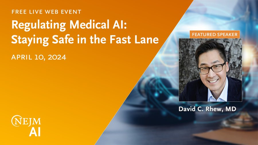 Explore how we can secure AI's future in healthcare with NEJM AI editors, experts, & Dr. David C. Rhew from @Microsoft. Gain insights on regulation that safeguards innovation.

#MedicalAI #HealthTech #AIinhealthcare #AI #Healthcare #HCLDR