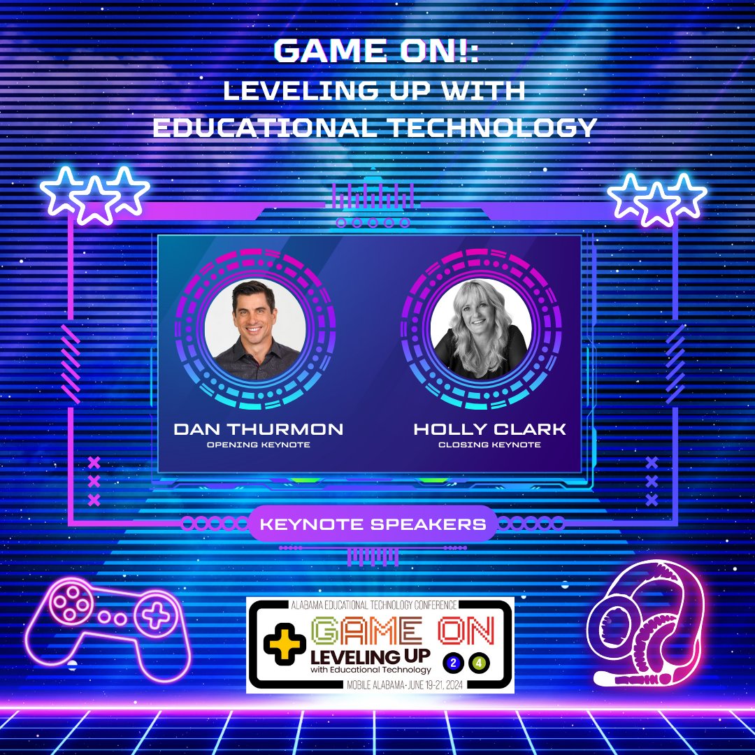 ALSDEEdTech's tweet image. We have inspiring speakers at AETC this year! Get ready to be motivated, enlightened, and energized! Register at alabamaetc.com
#aetc2024 #alsdeedtech #alabamaachieves #TechnologyConference @DanThurmon @HollyClarkEdu