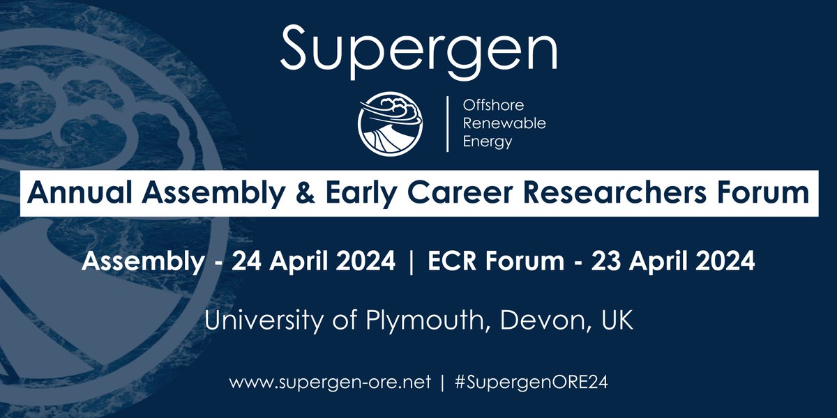 Registration closes 11:00am 17 April 
Annual Assembly: Accelerating ORE to 2040 and beyond (24 April): supergen-ore.net/events/april-a…
Early Career Forum (23 April): supergen-ore.net/events/april-e…
#SupergenORE24