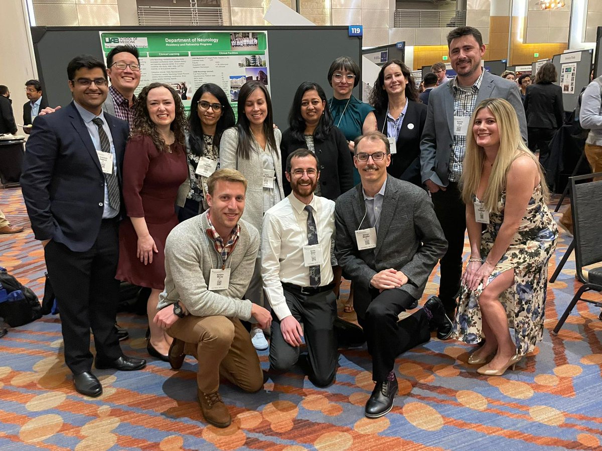 Loved engaging with different trainees at the trainee and faculty reception #AANAM with @uab_neurology colleagues and @uabneurores