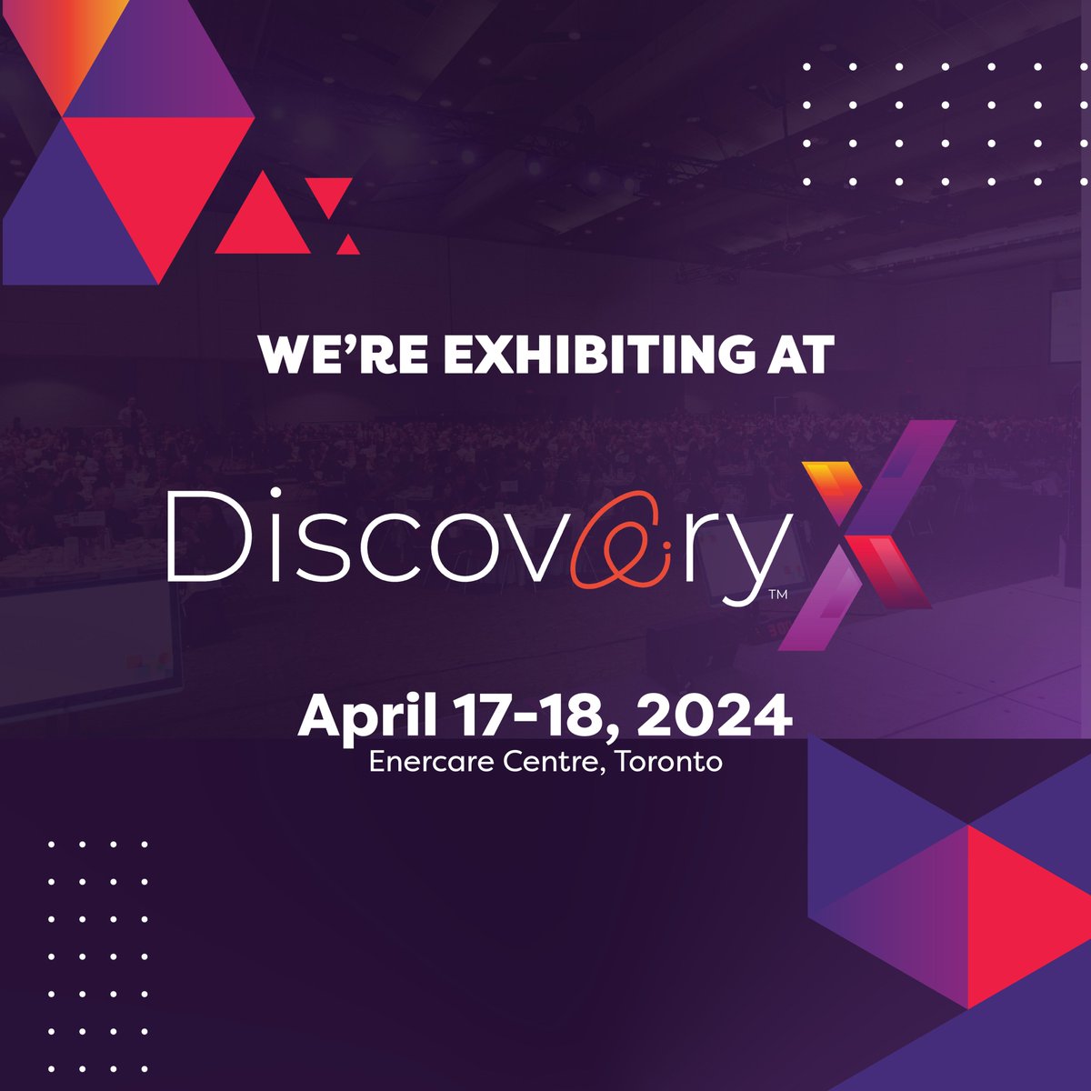 Join us at #DiscoveryX on April 17th & 18th in Toronto to connect with our team. Get to know the faces behind our company and learn more about our work. This is a great opportunity to engage with startups and innovative minds. @UofTEntrepreneurship

Hosted by @OCInnovation