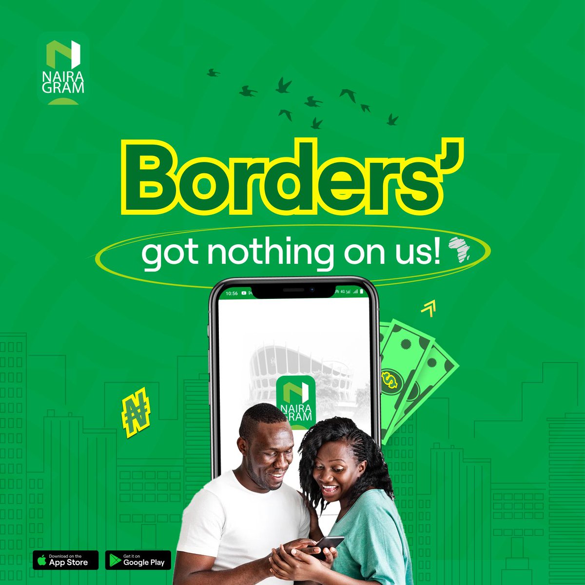 From your app to your dear ones across Africa; you can trust us to deliver those funds that matter safely, and with zero fees. 💚

#nairagramllc #sendmoney #moneytransfer #sendmoneytoafrica