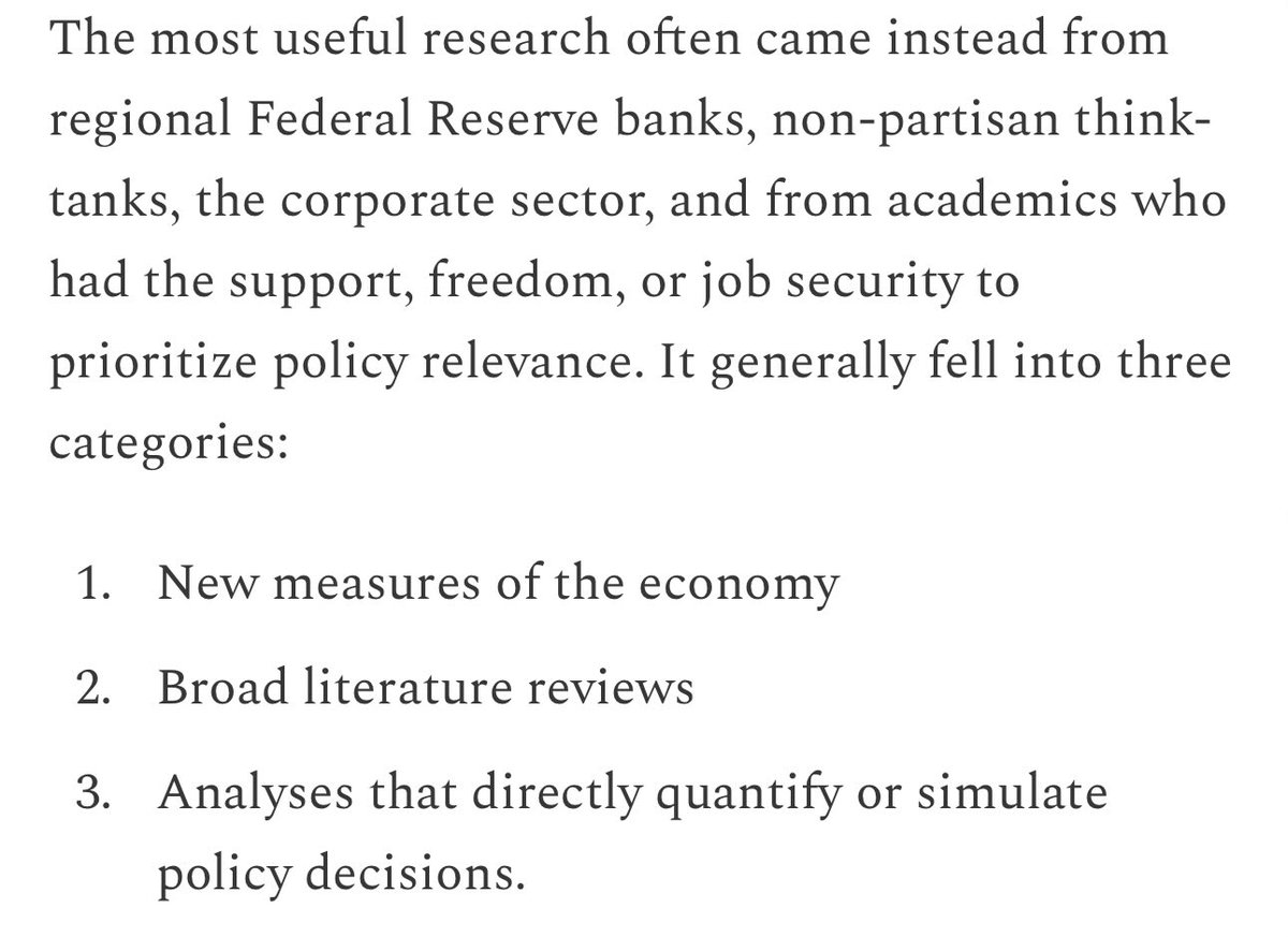 Great piece by @JedKolko on what economic research was—and was not—relevant to him when he was in government. Not most academic work but… slowboring.com/p/the-economic…