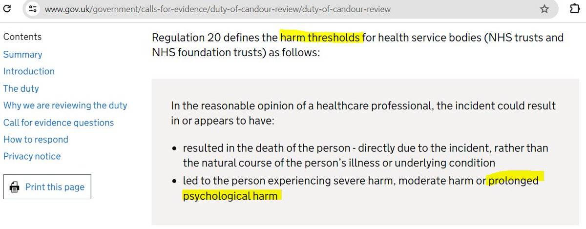 If you've suffered severe harm, moderate harm or prolonged psychological harm from a painful/traumatic outpatient #hysteroscopy please give evidence to the government's new review of the statutory Duty of Candour. gov.uk/government/cal…