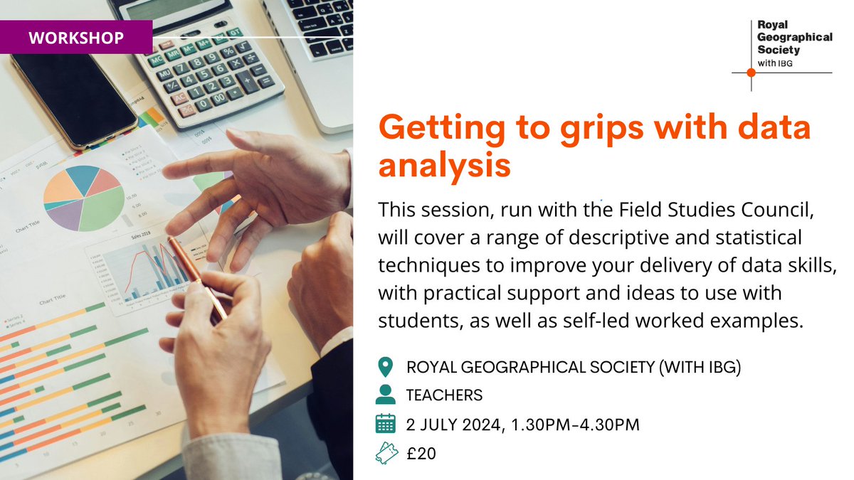 Do you want to improve your delivery of data skills? If so, we have got a new event for you. Join our upcoming joint CPD with @fieldstudiesc looking at improving your skills, knowledge and confidence in teaching data analysis and statistics. ow.ly/bKqL50R9ahO