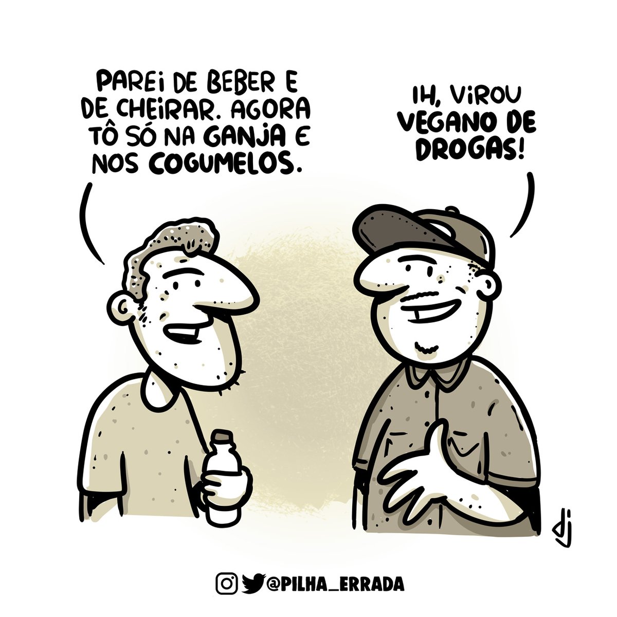 Saudável.
#cartum #cartunista #cartoon #cartoonart #comic #comics #comicart #humor #humorbr #humorbrasil #humorgrafico #instahumor #pilhaerrada #govegan #vegan #veganismo #vegano #veganodedrogas #drogas