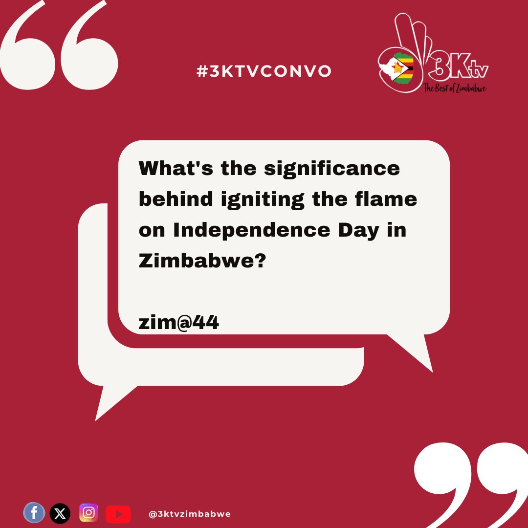ZIM@44 'April 18th: Zimbabwe's President kindles a flame, symbolizing the nation's journey towards independence. What does this tradition represent to Zimbabweans? #18APRIL #Independenceday #ZIMBABWE #TheBestOfZimbabwe #ZIM44 #IndependenceDay #Zimbabwe #SymbolicFlame'
