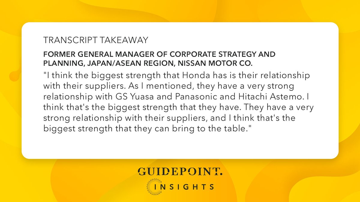 Guidepoint's tweet photo. Could the $HMC-$NSANY alliance challenge $BYDDY and $TSLA, and what might its go-to-market strategy look like? A Former Nissan Executive provides an in-depth analysis of the newly forged EV alliance: https://t.co/PA72r5rMc2 https://t.co/kfACl3kAn5