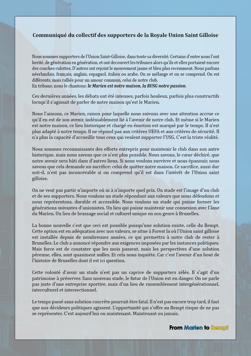 AndyFernandez83's tweet photo. Du Marien au Bempt.
Parce que l’âme d’un Club, ce n’est pas que les pierres, même si on les aime,  mais aussi les supporters qui garnissent nos tribunes. 💛💙 https://t.co/zu4e1jDzZS