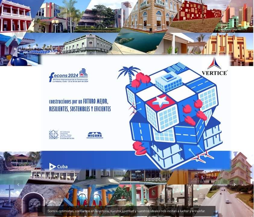 anayadfl86's tweet photo. La feria internacional de la construcción #FECONS 2024, se desarrollará del 23 al 26 de abril 2024, en el recinto ferial Pabexpo en La Habana. Es la ventana al mundo del quehacer constructivo de #Cuba. VERTICE tiene su espacio, visítanos, en la Sala B - stand 15. Te esperamos! https://t.co/5rcMRcqgLm