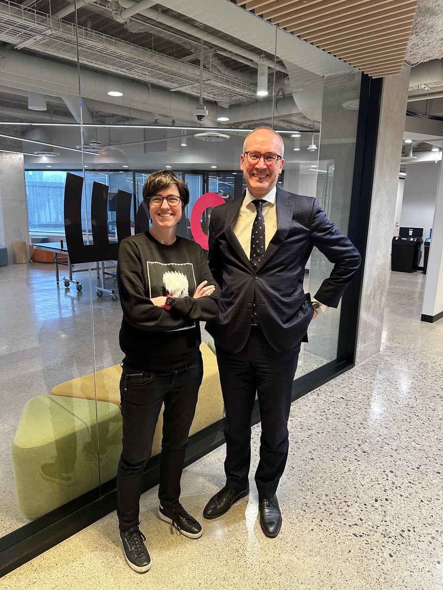 Glad Raquel Urtasun and @ised_ca Deputy Minister of Innovation, Science and Economic Development Simon Kennedy found time to discuss Canada’s competitive advantage in AI, and how @Waabi_ai is breaking new ground in autonomous trucking from our headquarters in Toronto.