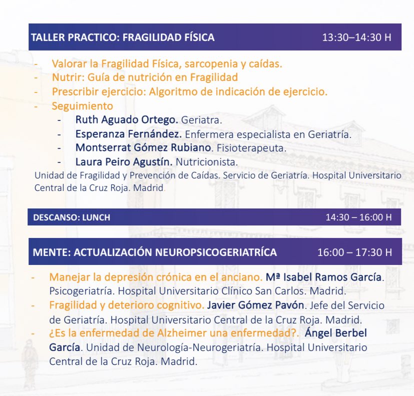 GeriaCruzRoja's tweet photo. II Jornadas de Geriatría del H Universitario Central de la Cruz Roja de Madrid. Animaos!
➡ "Actualización en las 5M de la Geriatría".
📆 Viernes 24 de Mayo de 2024
🔜 8:00 a 18:00H
🗒 Solicitada acreditación 
✏ Inscripción a través de email: secgeriatria.hccruz@salud.madrid.org https://t.co/30ukBE39kn