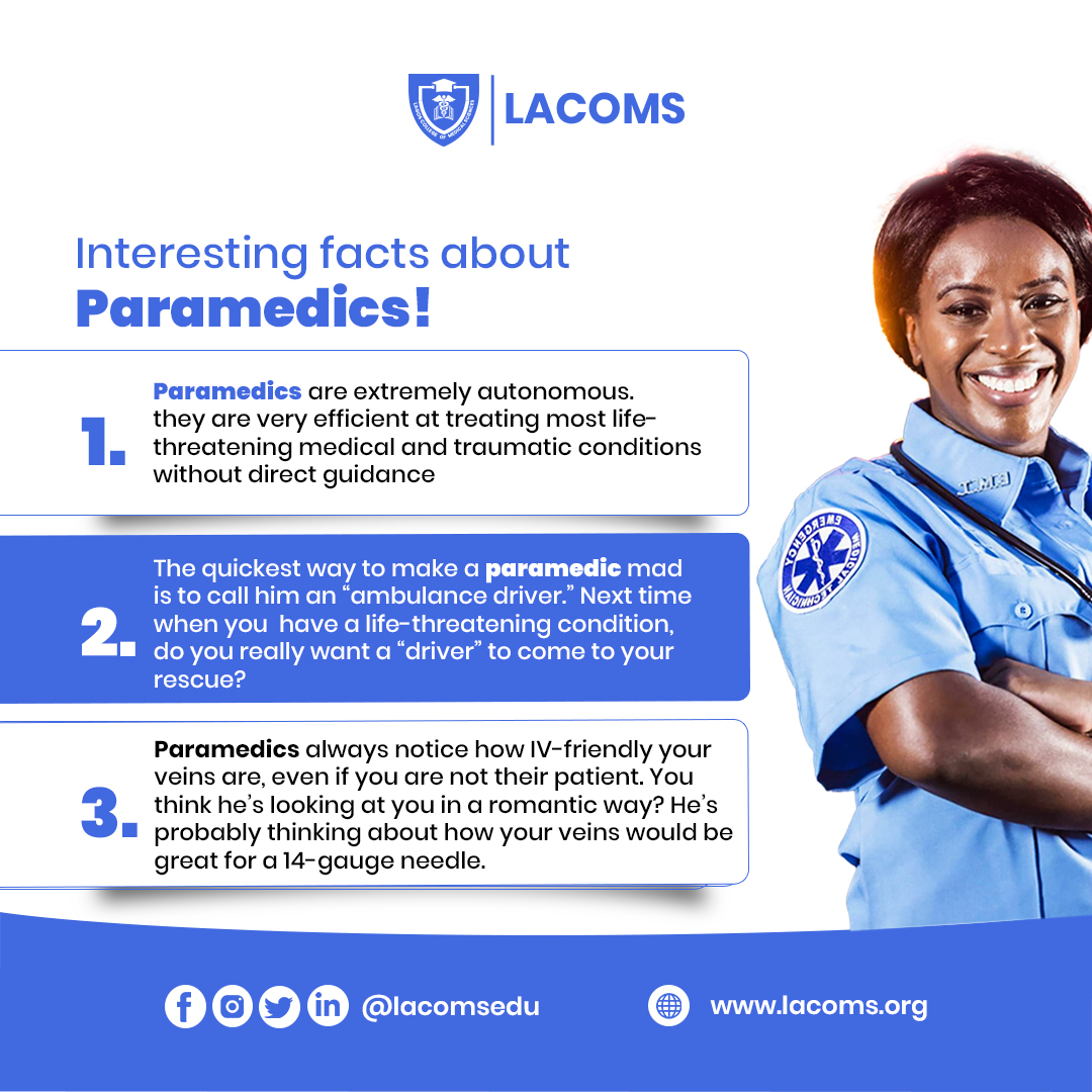 lacomsedu's tweet photo. Did you know?

Paramedics are incredibly autonomous, swiftly treating life-threatening conditions without direct guidance. They're like medical superheroes, armed with protocols and ready to save the day! 💪

When you see a paramedic, remember these and give them some respect! 🙌 https://t.co/bh6aeHODmt
