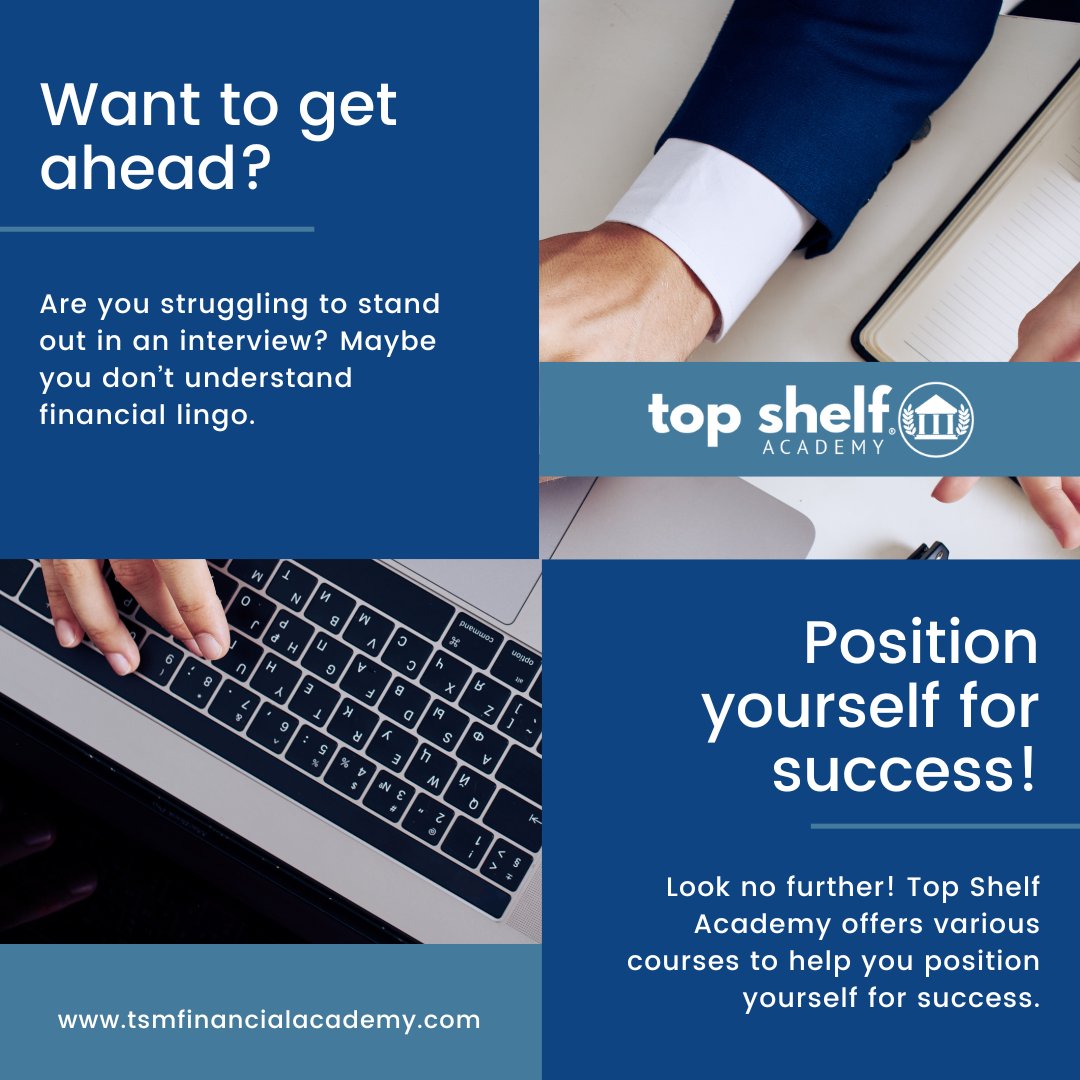 Want to elevate your resume? Check out Top Shelf Academy's wide variety of courses—earning your certificate will surely impress an interviewer!

Check out tsmfinancialacademy.com to start now. 

#TopShelfAcademy #RealEstateFinance #ExcelTips #Elearning
