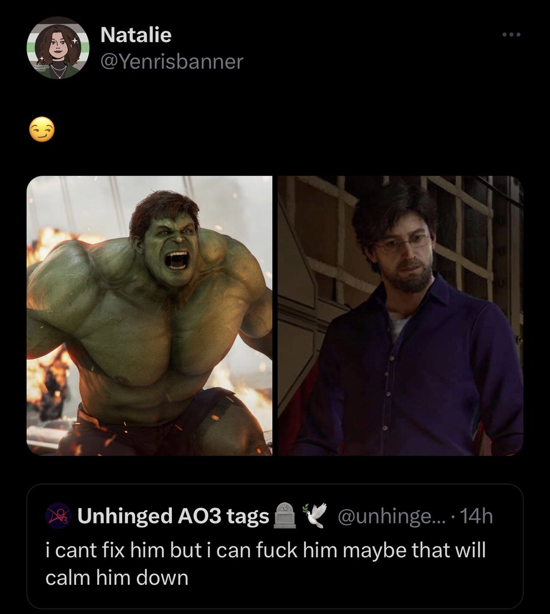 HulkStruggles's tweet photo. Stop it Natalie https://t.co/5LdoU0qyn7