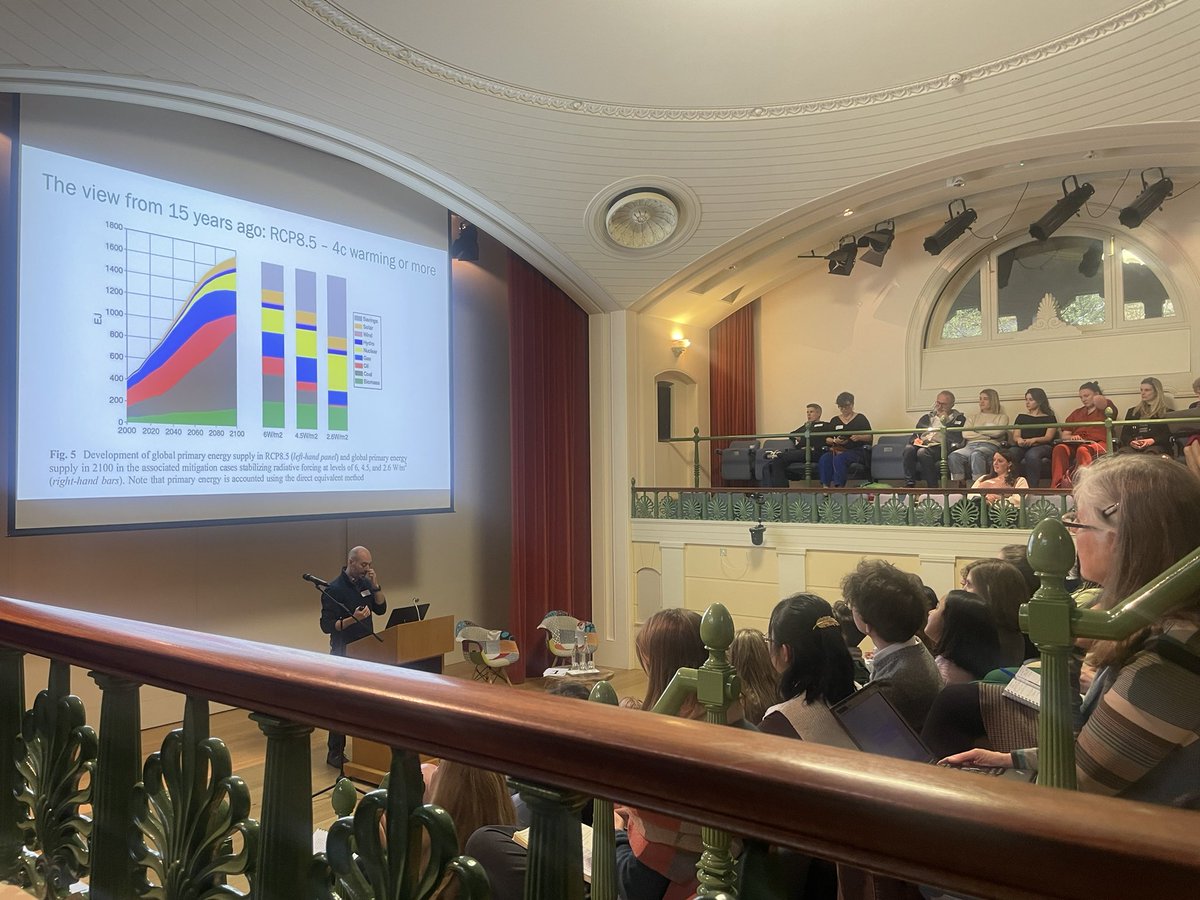 Fascinating + uplifting point from @dustin_benton of @GreenAllianceUK showing how the energy system transformed in the last 15 years way better (for climate) than even hoped, so it could happen with food? #OxLEAP24 This projection didn’t happen! Price of renewables went down