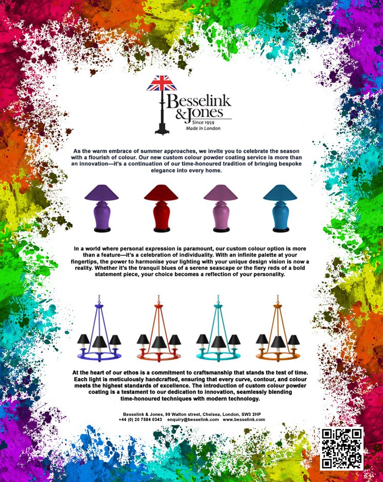 BesselinkJones's tweet photo. Introducing our new custom colour powder coating service. Available on all our our fittings. Use your imagination to bring your own individuality to your home using a solid powder coated finish or mix it up by using contrasting colours. Contact us directly for more details. https://t.co/iBzLeF09gc
