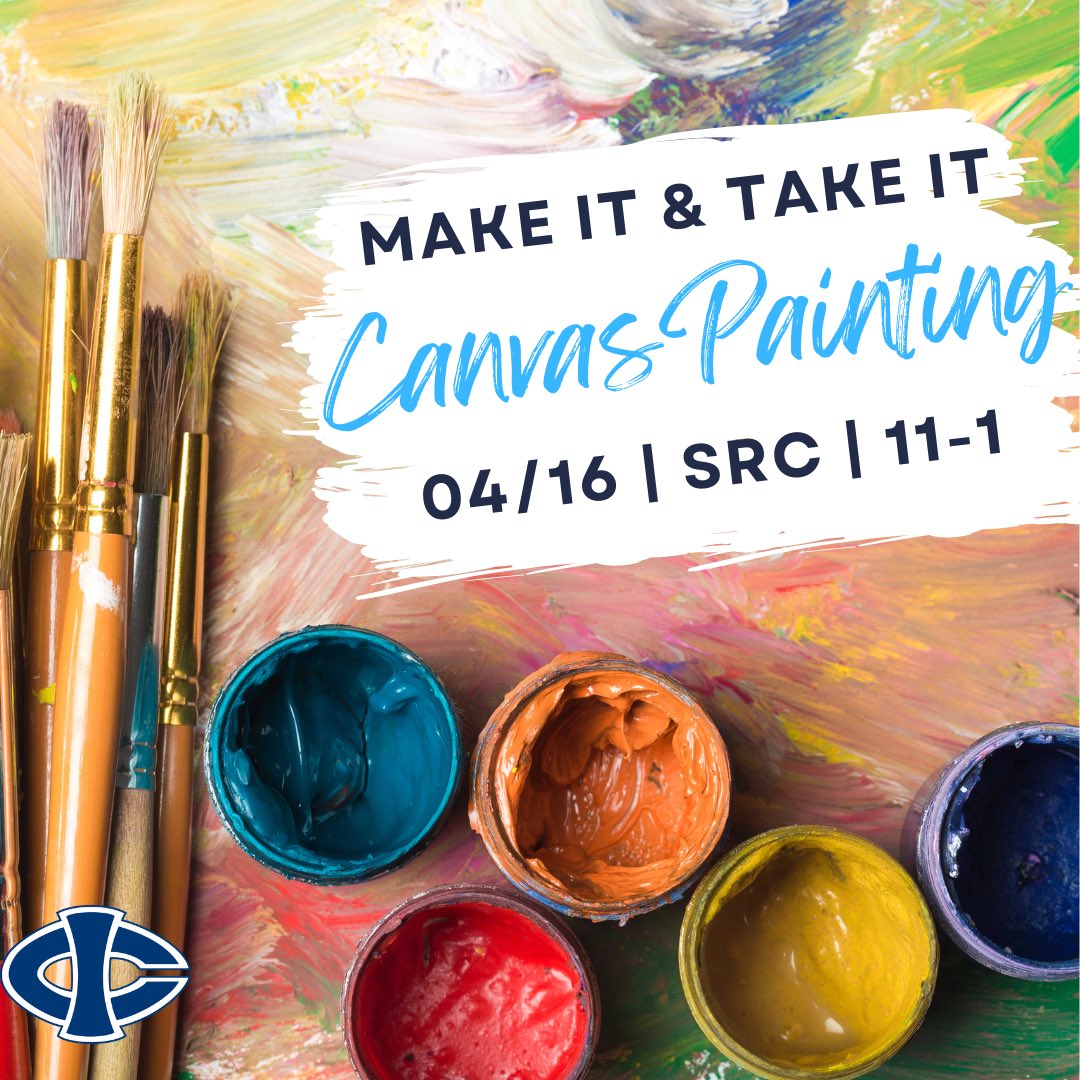 🎨🎨 MAKE IT & TAKE IT TUESDAY 🎨🎨 Come on over to the SRC from 11-1 TODAY for canvas painting!