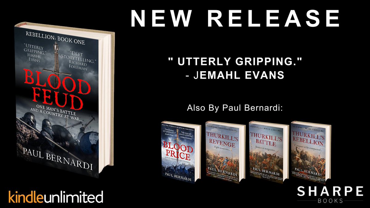 Paul_Bernardi's tweet photo. OUT TODAY! Blood Feud. Book 1 of the Rebellion Trilogy. Thanks to the team
@SharpeBooks
for making this happen. Always a great day in an author's life -  been too long since the last one.
@AspectsHistory
https://t.co/FOPEsLFmB3
#KindleUnlimited #BookTwitter #histfic https://t.co/uHEt1jjcbM