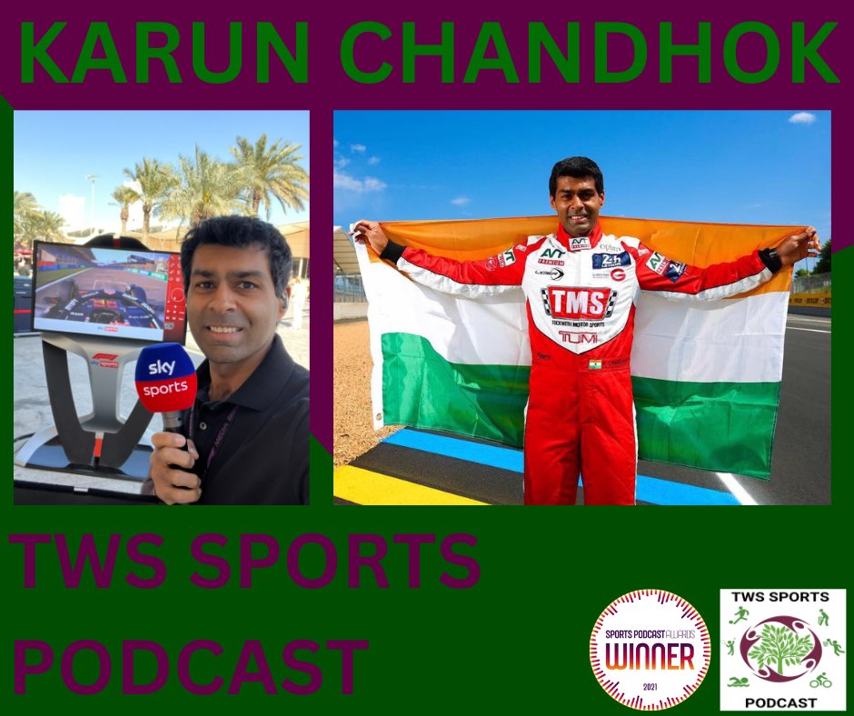 🏎️NEW GUEST ANNOUNCED🏎️ Really looking forward to chatting to former F1 driver and @SkySportsF1 pundit @karunchandhok on the podcast tomorrow. We have prepared some great questions with a little bit of help from @simon_lazenbyF1 😉