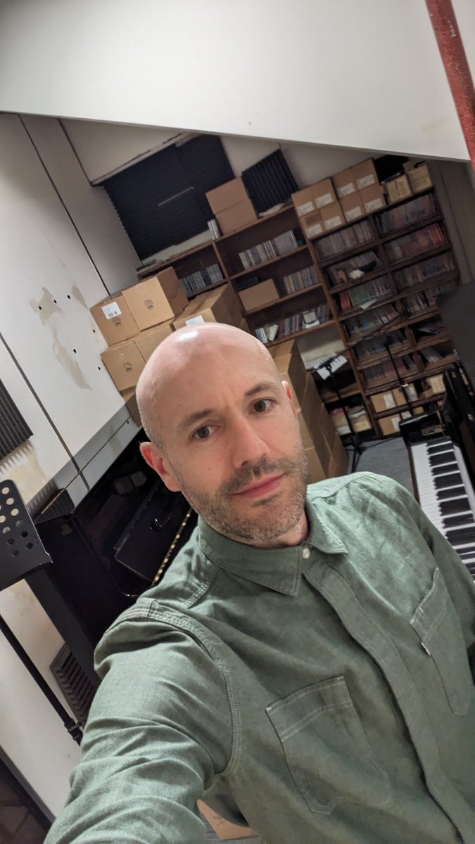 sipat_inc's tweet photo. Signing copies of the Thomas Pitfield book 'Endless Fascination' at @ForsythMusic in Manchester today. Only joking, I spent a few hours sticking the CD in the book, managed 132 copies. Was nice to hang out and thanks for the welcome :] #thomaspitfield #SiPatINC https://t.co/QxIrRRk6m6