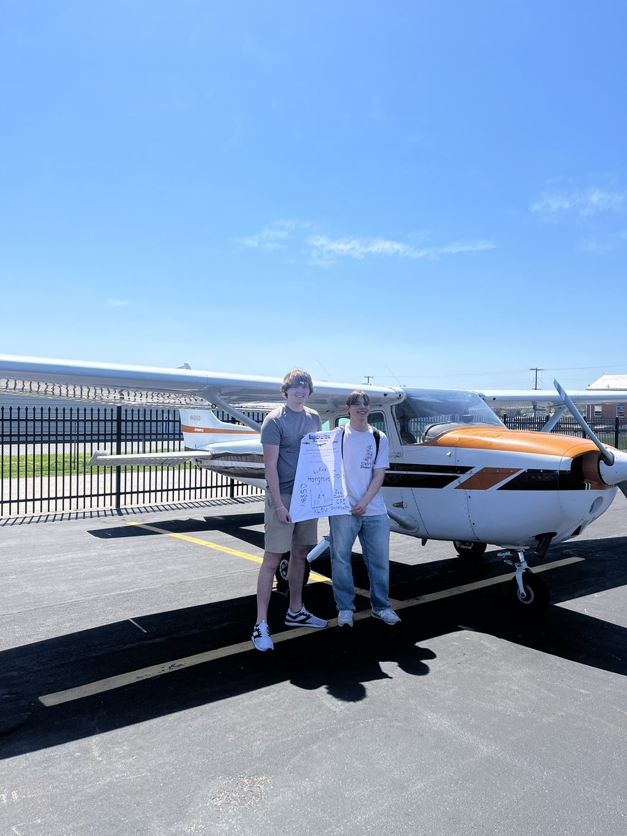 Congrats to Lukas Hargrave on his first solo yesterday at Louisville Aviation with CFI Jackson Zimmerman!  #pilotsandratings #flycessna #flythebell