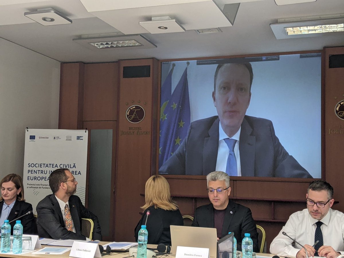 Live from #Chisinau - 1⃣3⃣th 🇪🇺 -🇲🇩 #civilsociety platform 👏@EUinMoldova - #Moldova has made great progress on its EU path. Civil society needs to remain mobilised and active in monitoring these reforms as it is 🗝️ to explain their importance to population.