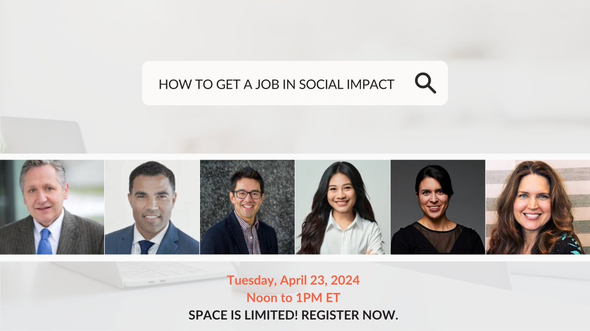 ONE WEEK TO GO until our 'How to Get a Job in #SocialImpact' webinar with Corporate Leadership Council members from @JNJNews, @Royals & more, moderated by @LivingUnited⭐LIMITED SPOTS; sign up NOW: us02web.zoom.us/webinar/regist… #jobs #CSR #equity #dei #socialimpactjobs #remotejobs